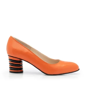 Pantofi eleganți damă din piele naturală - 21169 Orange Box