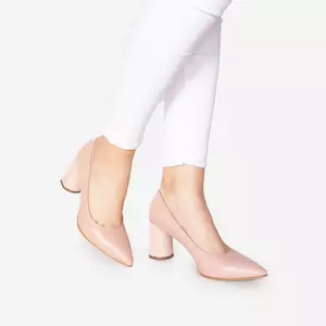Pantofi eleganți damă din piele naturală - 21174 Nude Box