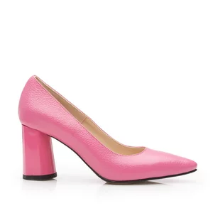 Pantofi eleganți dama din piele naturala - 21174 Roz Box
