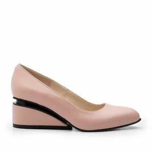 Pantofi eleganti dama din piele naturala - 2161 Roz pudra box