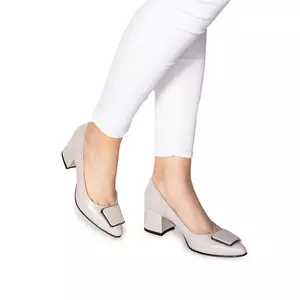 Pantofi eleganți damă din piele naturală - 2176 Gri Box