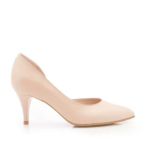 Pantofi eleganti dama din piele naturala - 2462 Nude Box sidefat