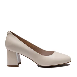 Pantofi eleganți damă din piele naturală - 3518 Bej Box