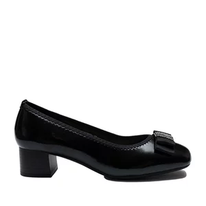Pantofi eleganți damă din piele naturală, Karisma - 4391 Negru Lac