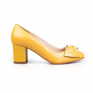 Pantofi eleganti dama din piele naturala  - 450 mustar box