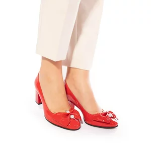 Pantofi eleganti dama din piele naturala - 450 rosu lac