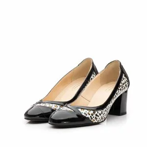 Pantofi eleganți damă din piele naturală - 541-8 Negru Lac