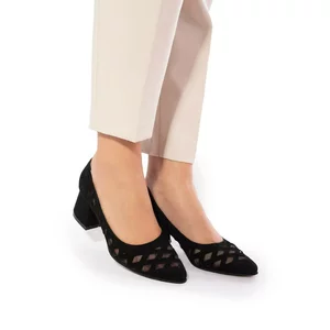 Pantofi eleganti dama din piele naturala - 626/4 Negru Velur