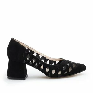 Pantofi eleganti dama din piele naturala - 626/4 Negru Velur