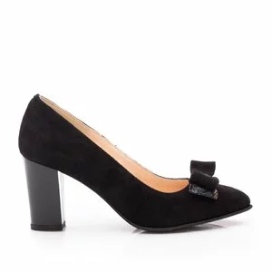 Pantofi eleganti dama din piele naturala  - 814 Negru Velur