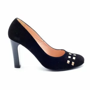 Pantofi eleganti dama din piele naturala - f77 negru velur