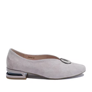 Pantofi eleganți damă din piele naturală, Karisma - 4399 Taupe Velur