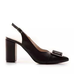 Pantofi eleganți decupați damă din piele naturală - 23029 Negru Box