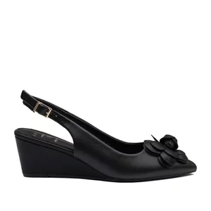 Pantofi eleganți decupați damă din piele naturală, Epica - 4395 Negru Box