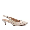 Pantofi eleganți decupați damă din piele naturală, Karisma - 4389 Bej Box Perforat