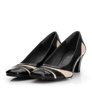 Pantofi eleganti dama din piele naturala -18 negru lac