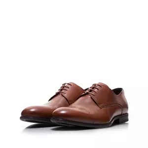 Pantofi eleganti barbati din piele naturala,Leofex - 931 Cognac Box