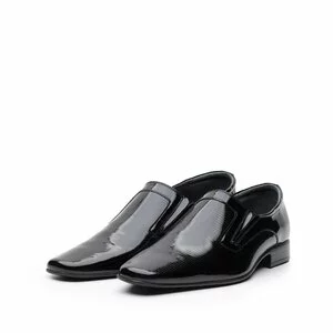 Pantofi eleganti din piele naturala cu varf patrat, Leofex - 604 negru lac