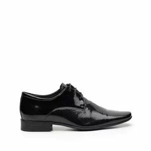 Pantofi eleganti din piele naturala cu varf patrat, Leofex - 605 negru lac