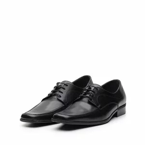 Pantofi eleganti din piele naturala cu varf patrat, Leofex - Mostra Carl 3 negru box
