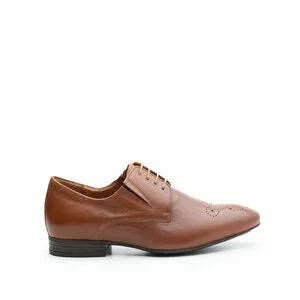 Pantofi eleganti din piele naturala, Leofex - 779-1 Cognac Box