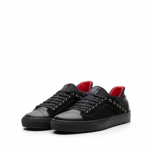 Pantofi sport barbati din piele naturala, Leofex- 959 Negru velur box