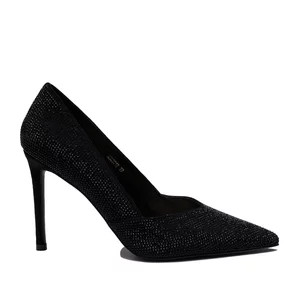 Pantofi stiletto damă cu ștrasuri , Epica - 4392 Negru Pietre