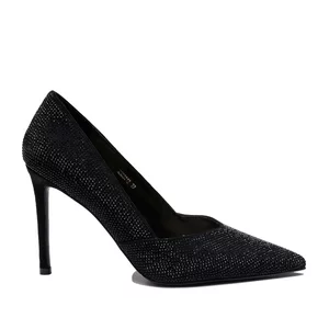 Pantofi stiletto damă cu ștrasuri , Epica - 4392 Negru Pietre