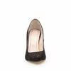 Pantofi stiletto dama din piele naturala - 2016-104B Aramiu Sidefat velur