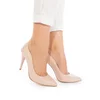 Pantofi stiletto damă din piele naturală - 28175 Nude box