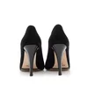 Pantofi stiletto dama din piele naturala - 32175 Negru velur
