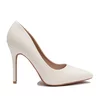 Pantofi stiletto damă din piele naturală - 4393 Crem Box