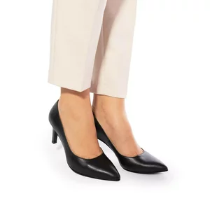 Pantofi stiletto dama din piele naturala,Leofex -872 Negru Box