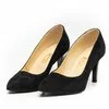 Pantofi stiletto dama din piele naturala,Leofex -872 Negru Velur