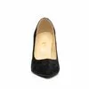 Pantofi stiletto dama din piele naturala,Leofex -872 Negru Velur