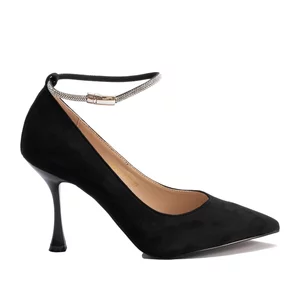 Pantofi stiletto damă, Epica - 4390 Negru Textil