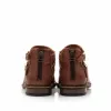 Botine dama de vara perforate din piele naturala, Leofex - 320 Cognac Inchis Sifonat Box