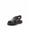 Sandale barbati din piele naturala, Leofex - 323 negru box