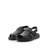 Sandale barbati din piele naturala, Leofex - 323 negru box