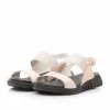 Sandale cu talpa joasa dama din piele naturala,Leofex - 256 Nude metalizat box