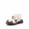 Sandale cu talpa joasa dama din piele naturala,Leofex - 256 Nude metalizat box