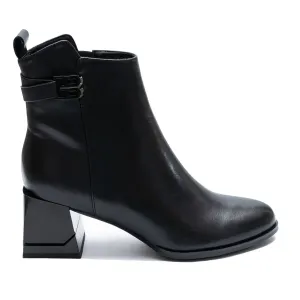 Botine damă elegante din piele naturală - 3302 Negru Box