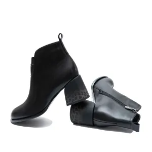 Botine damă elegante din piele naturală - 3305 Negru Box