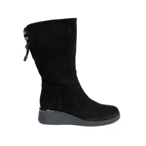 Cizme damă din piele naturală  - 3308 Negru velur