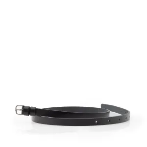 Curea dama din piele naturala - Negru box 1.5 cm