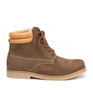 Ghete dama casual din piele naturala nabuc - 227 maro nabuc
