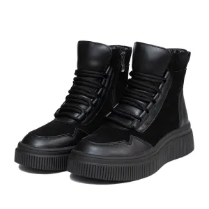Ghete damă din piele naturală - 3307 Negru Box