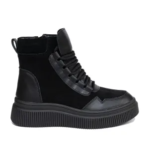 Ghete damă din piele naturală - 3307 Negru Box