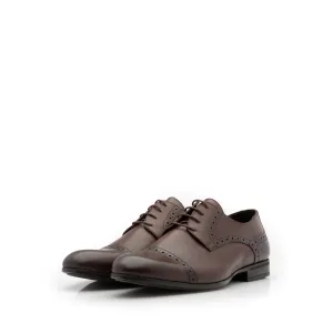 Pantofi barbati eleganti din piele naturala,Leofex -1022 Maro Box