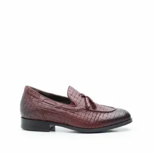 Pantofi barbati eleganti din piele naturala Leofex - 588  Visiniu